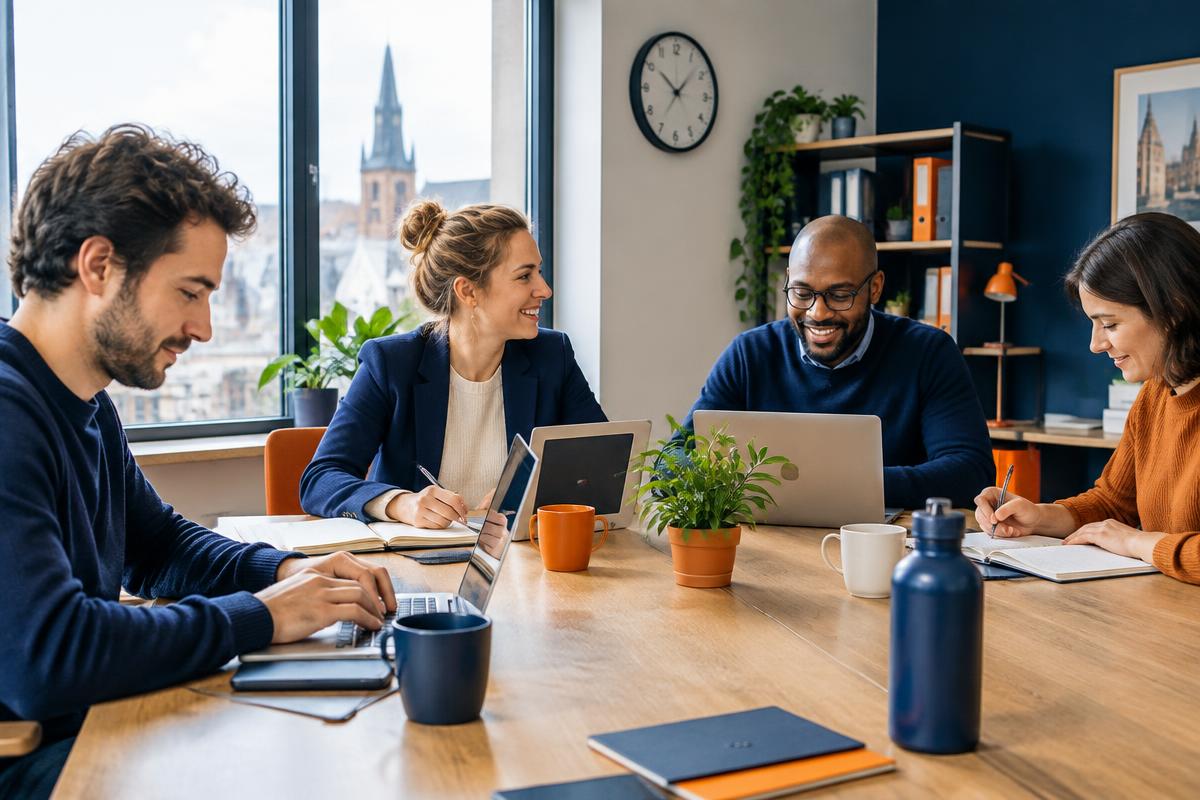Une équipe de PME réunie autour d'une table de travail